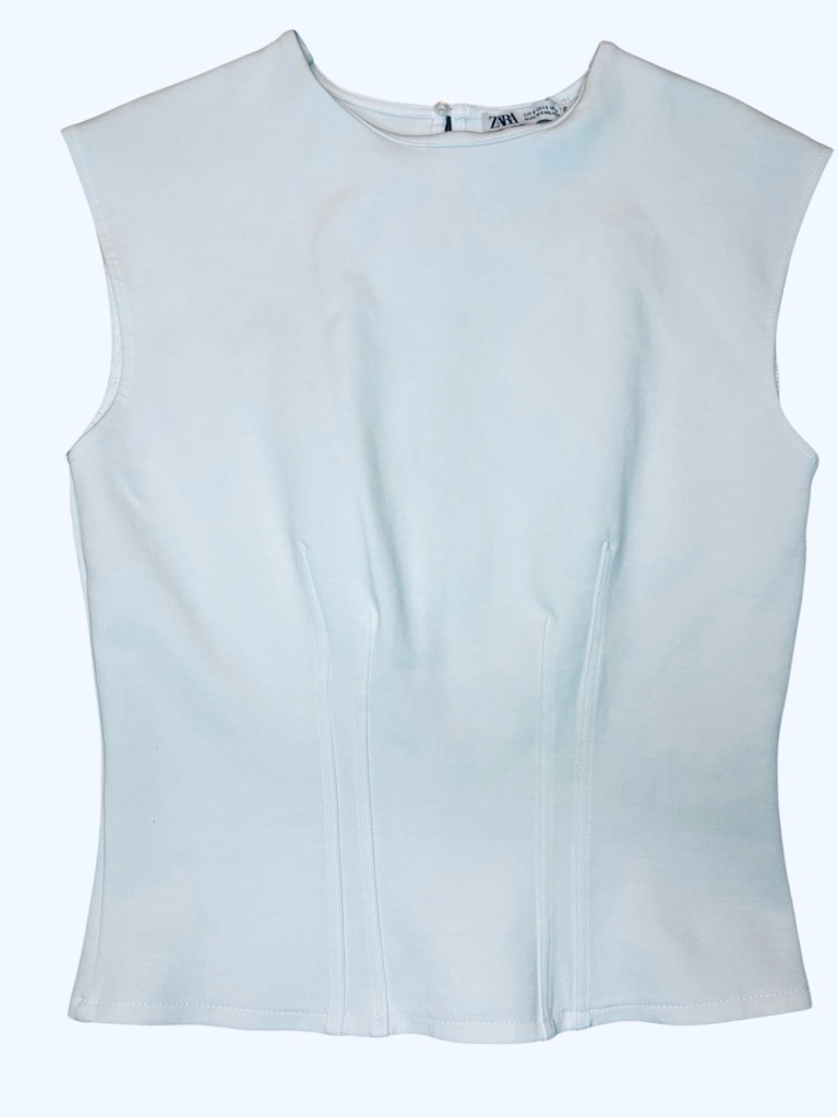 New Zara Sleeveless Top White Small